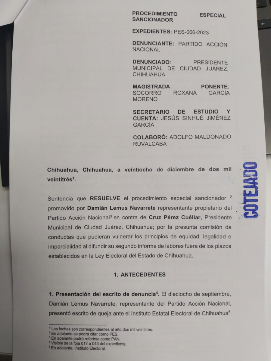 Cruz Pérez Cuellar violó la ley, resuelve Tribunal Estatal Electoral